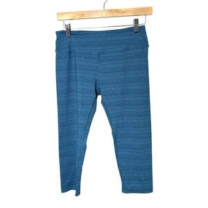 Beyond Yoga Spacedye Teal Capri Leggings Large Yoga Pilates Workout Fitness‎ Gym